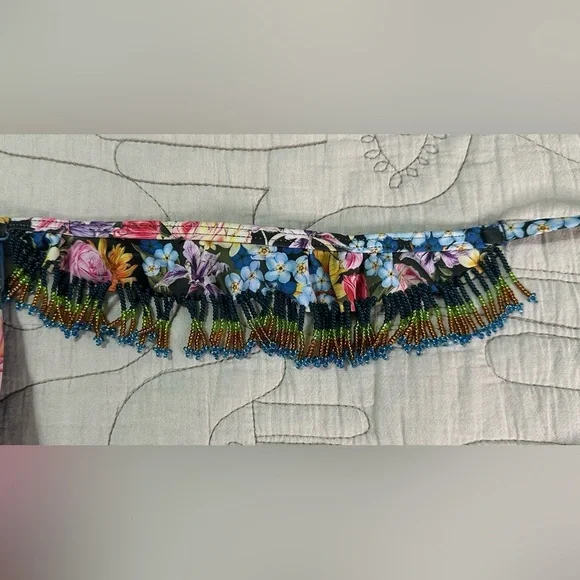 Agua Bendita Rosie Dreamin Bikini Top NWT Size M Beaded Straps - Picture 8 of 12